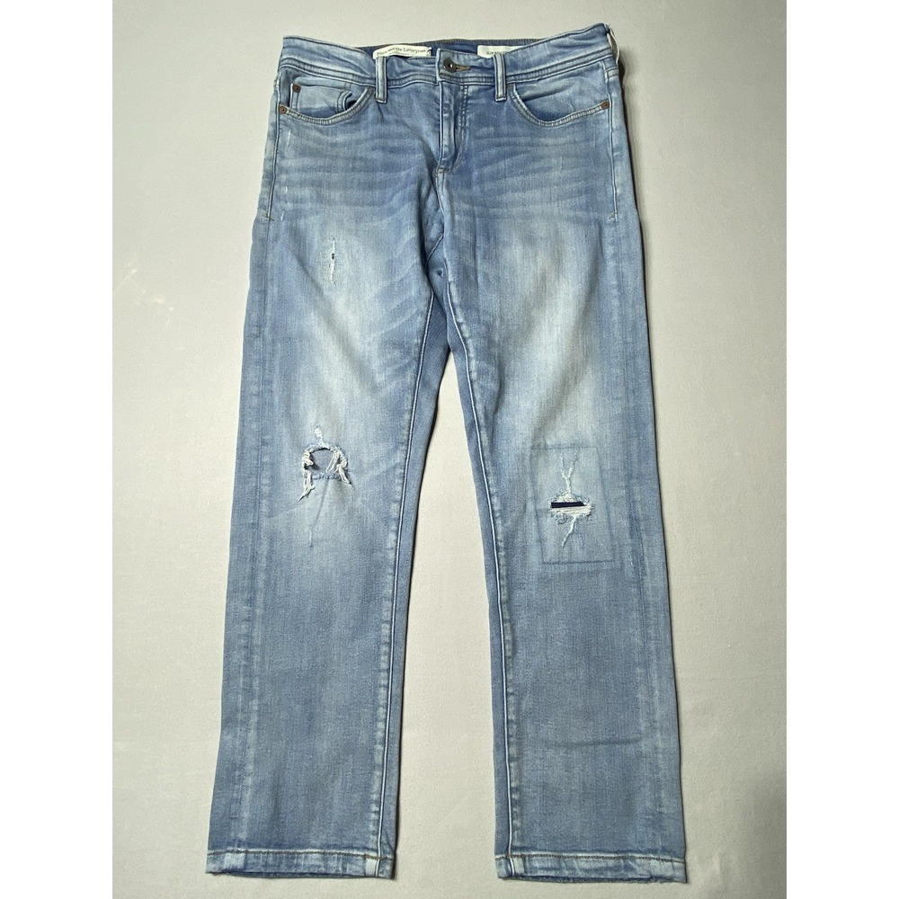 Pilcro Anthropologie Womens 27 Slim Boyfriend Jeans Distressed Light Wash - Picture 3 of 12
